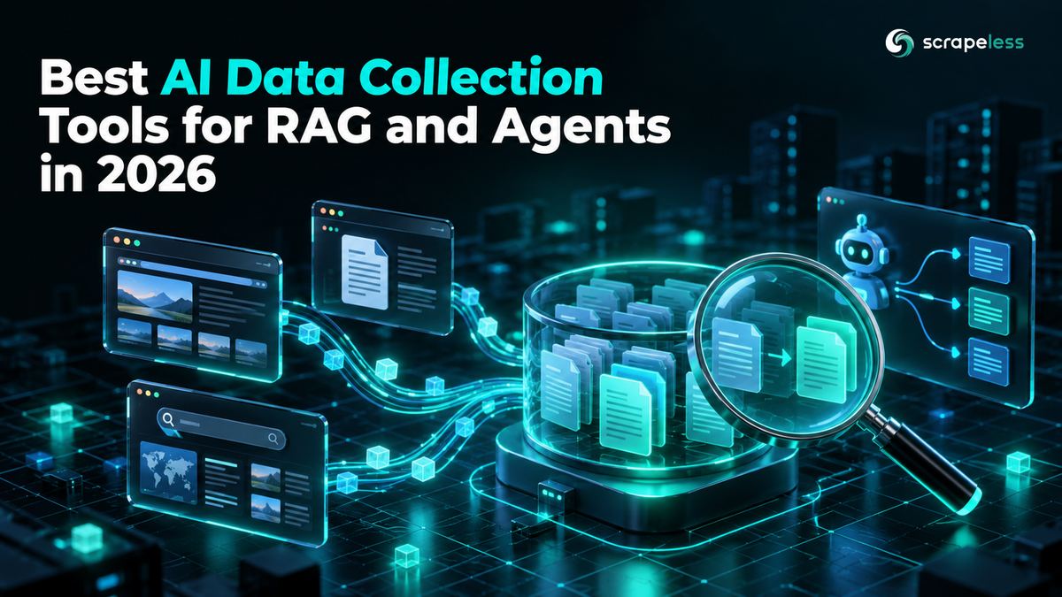 Herramientas de recopilación de datos de IA alimentando un archivo de corpus RAG, con linaje de fuente y versiones de documentos actualizadas.