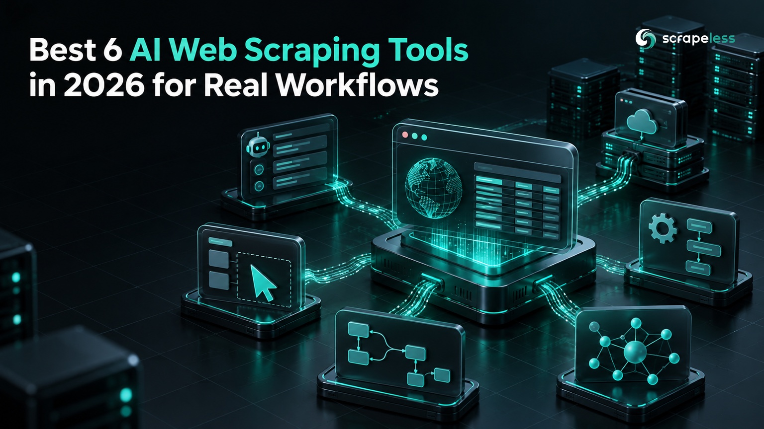Six AI web scraping tools compared across agent, API, no-code, and data layers