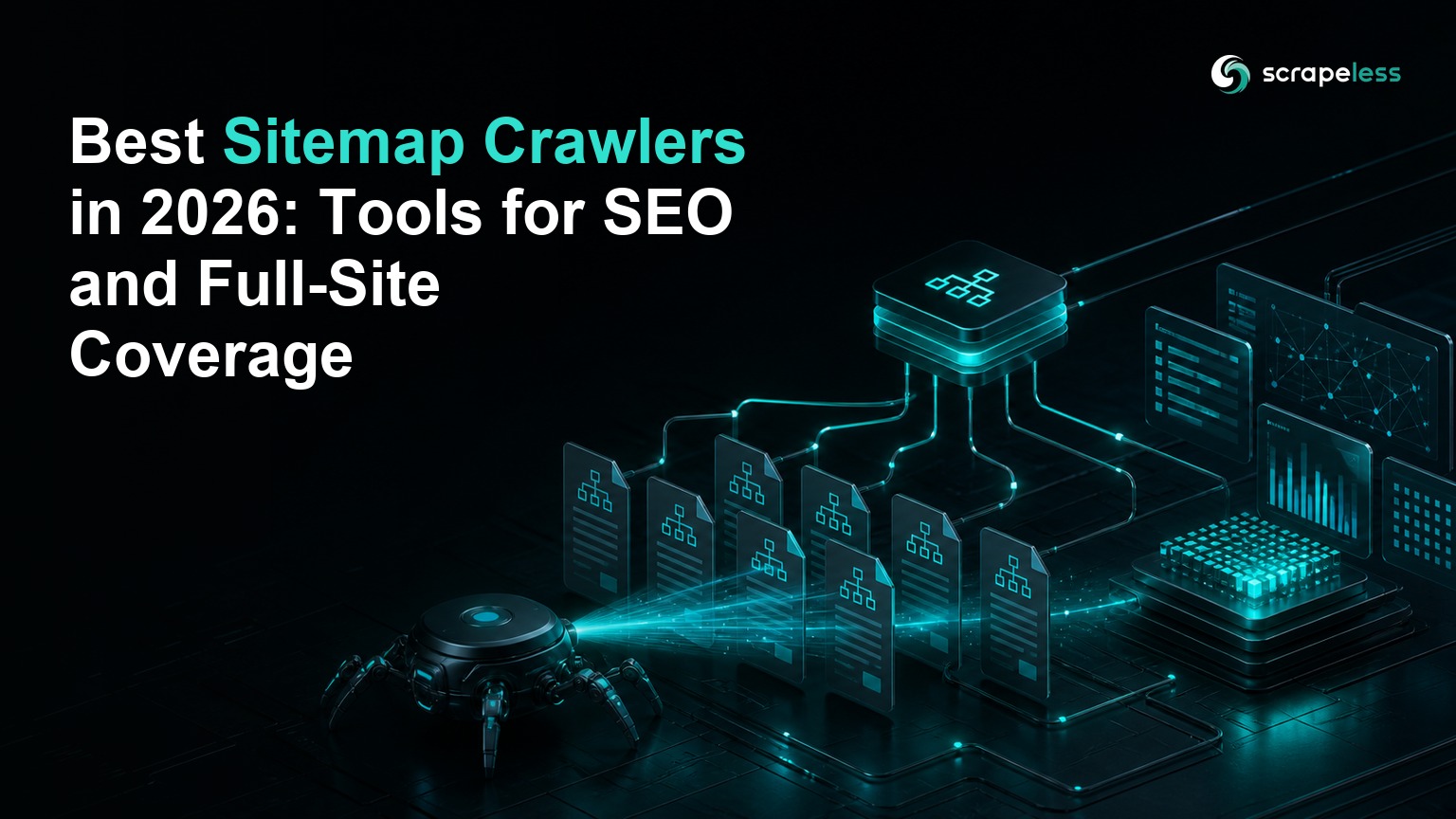 Sitemap index flowing through a crawler into structured page data