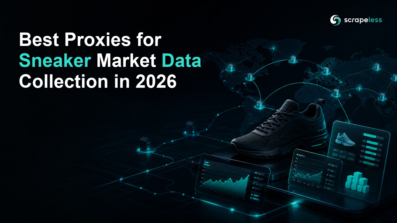 Unbranded sneaker market data routed through global residential proxy nodes