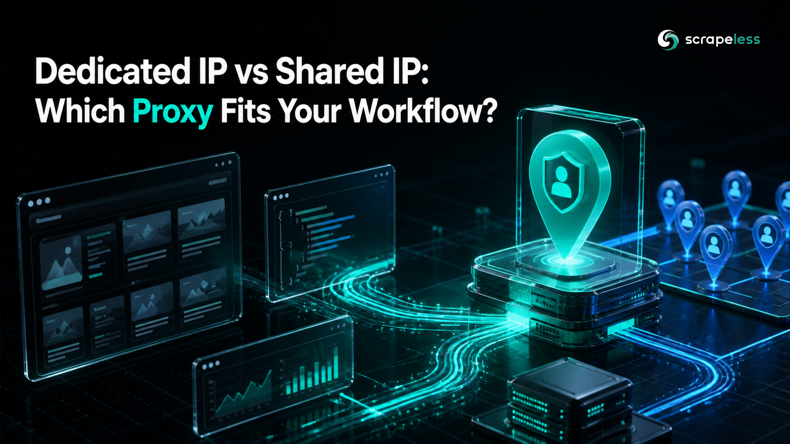Comparación del flujo de trabajo de proxy de IP dedicada versus IP compartida