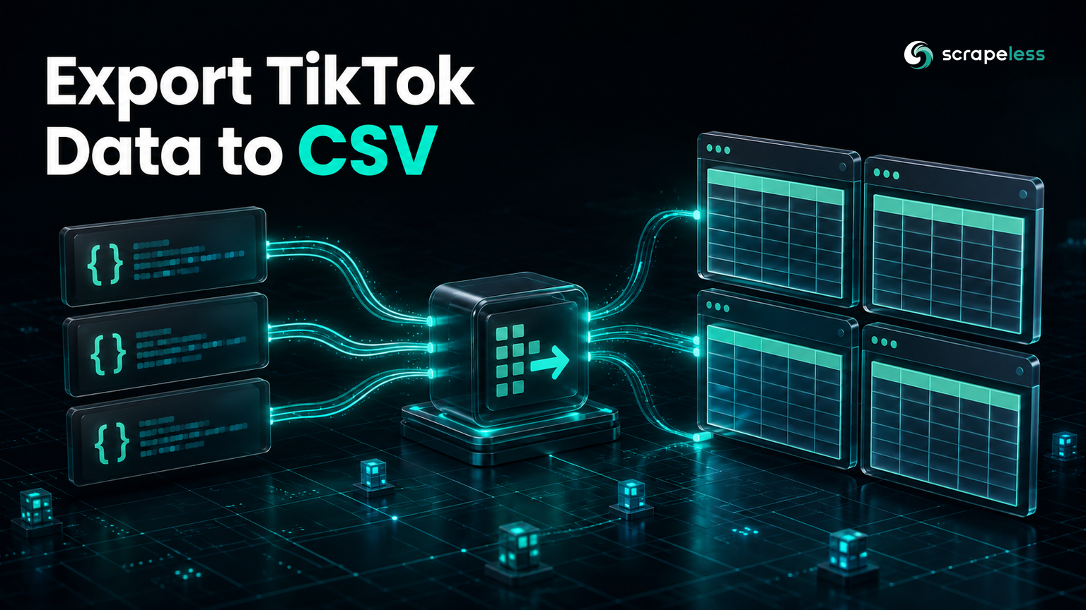 Export TikTok profile, post, product, and SKU data into separate CSV tables
