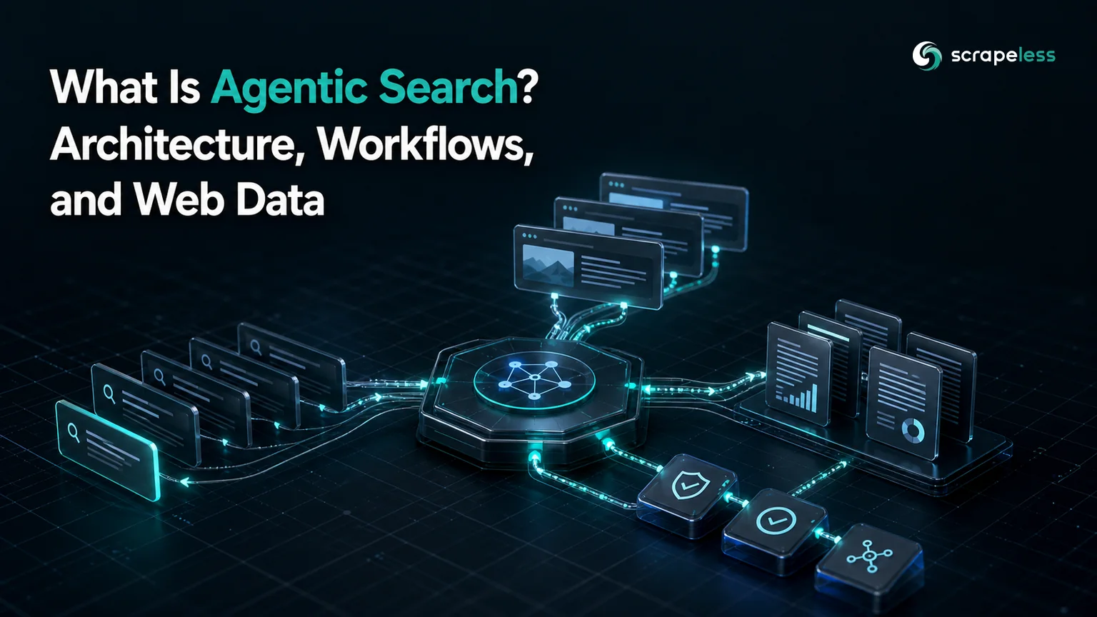 Agentic search architecture and web data workflow cover